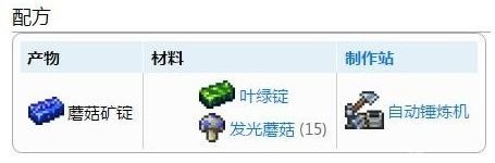 泰拉瑞亚蘑菇锭获得方法 泰拉瑞亚蘑菇锭怎么获得