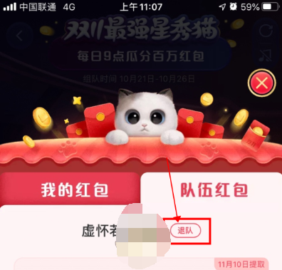 淘宝2020双十一猫猫退队还有钱吗