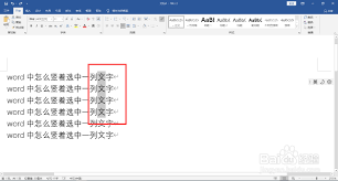 Word中如何快速竖向选择内容
