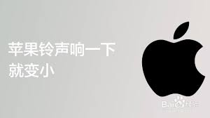 苹果响铃声音量突然变小怎么办