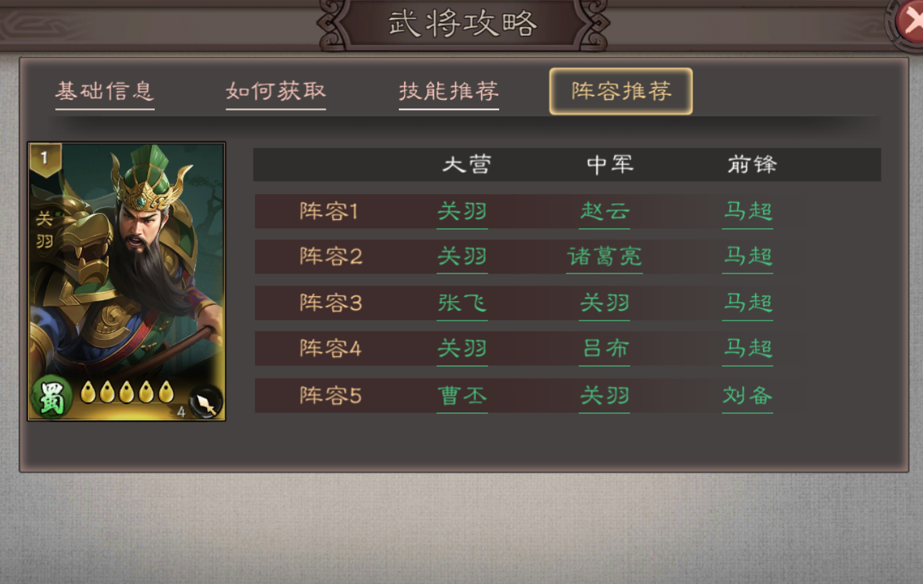 三国乱世霸王关羽武将攻略