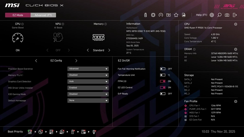 微星MPG X870I EDGE TI EVO WIFI 刀锋 钛主板评测：稳定释放200W 多种内存工具性能可提升50%
