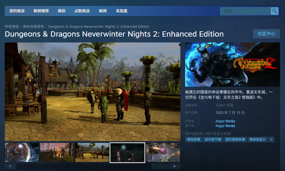 《龙与地下城:无冬之夜2 增强版》游戏官网地址介绍