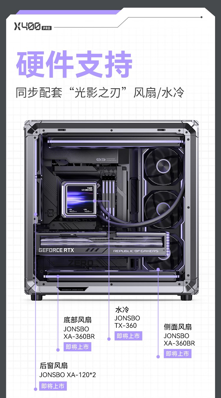 乔思伯推出 X400 Pro 铝制海景房机箱：兼容 ATX 背插主板，1199 元