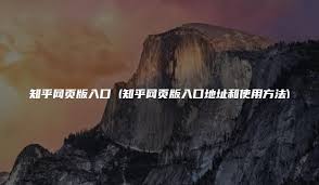 如何在线进入知乎网页版