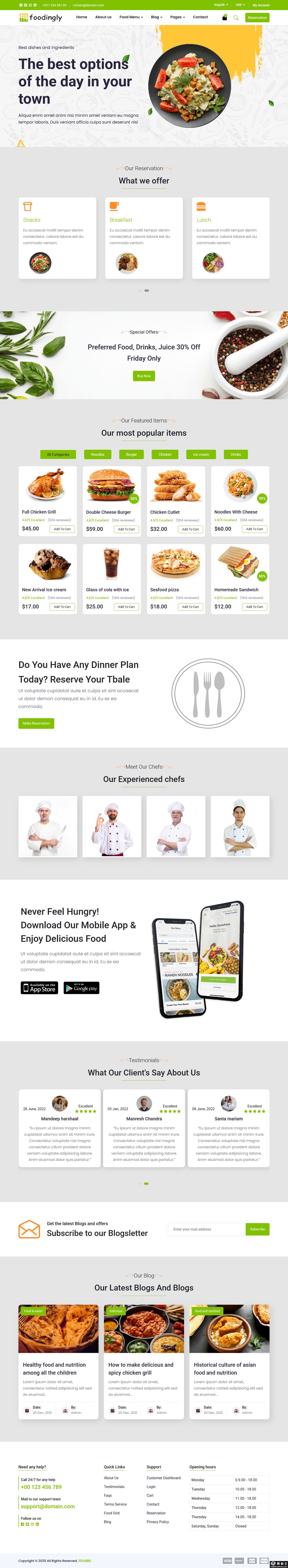 健康餐饮服务网站模板-PC预览