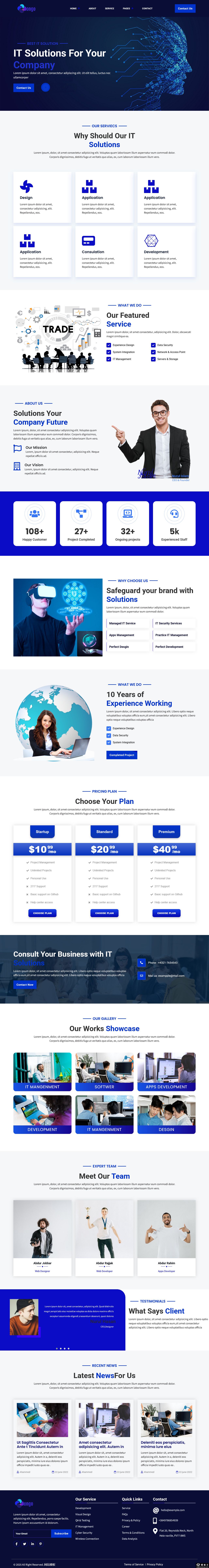 IT应用科技公司网站模板-PC预览