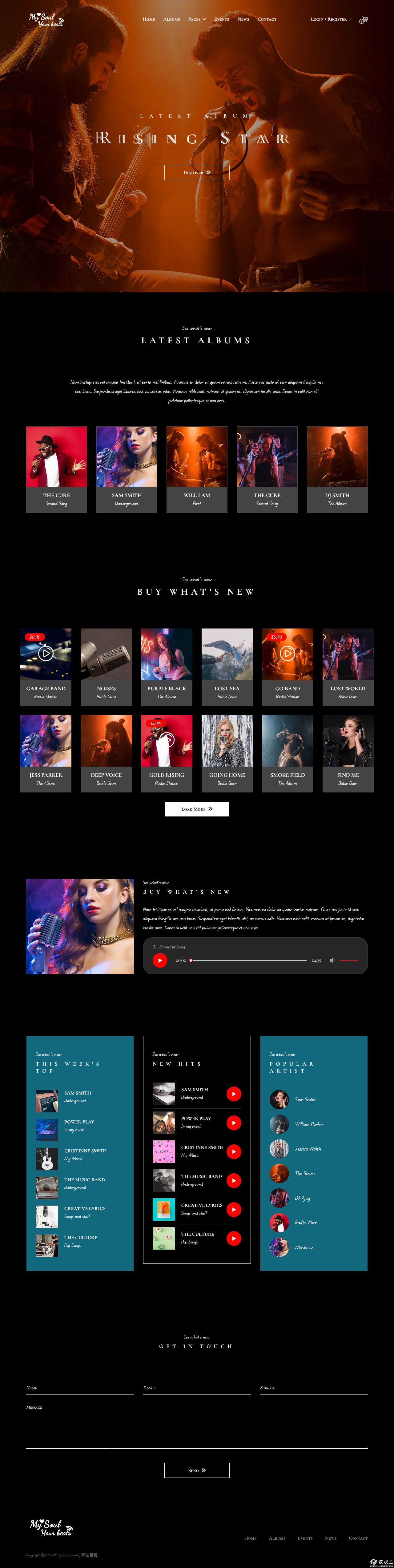 音乐专辑展示网站模板-PC预览