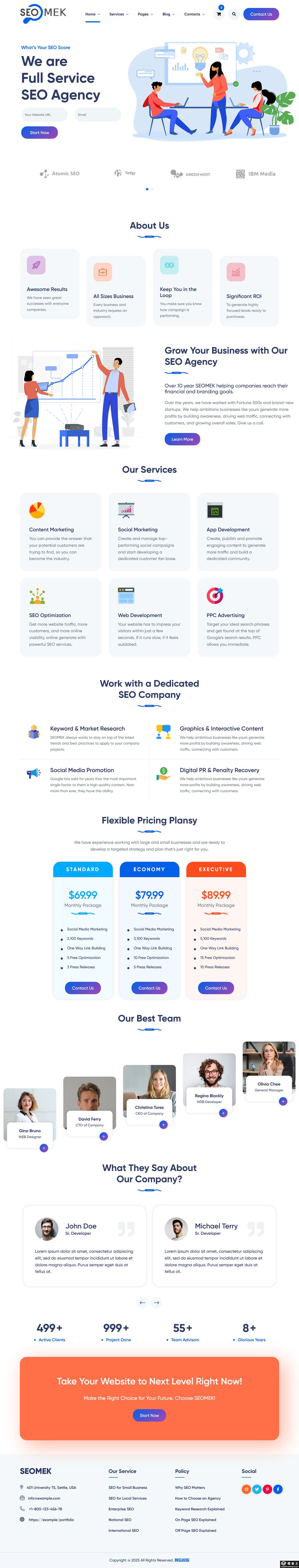 全方位SEO营销服务网站模板-PC预览