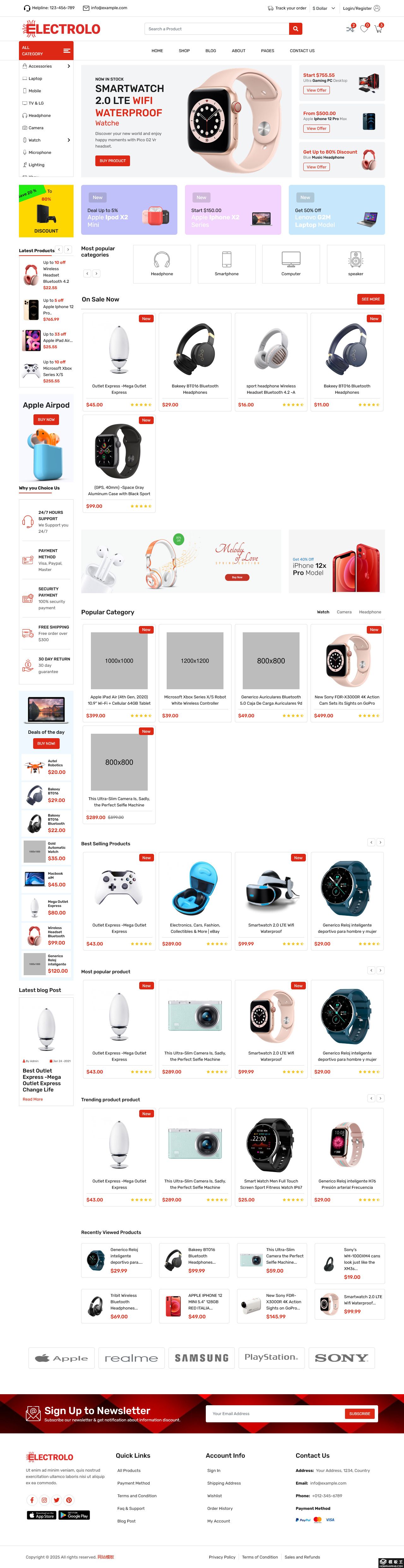 电子产品商城网站模板-PC预览