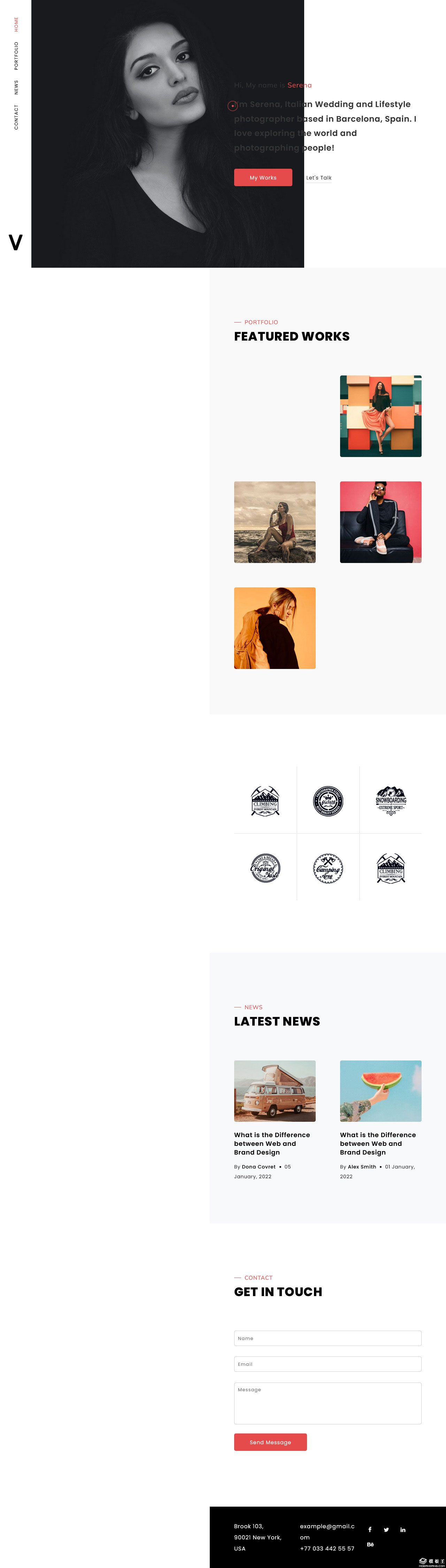 个性摄影师作品展示网站模板-PC预览