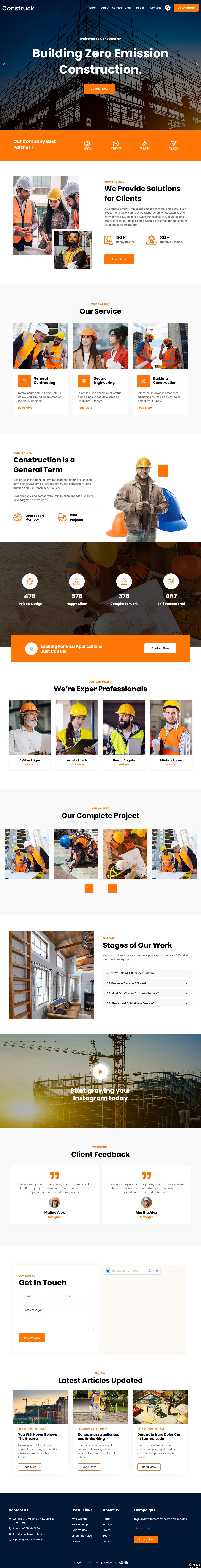 环保建筑与施工服务响应式网站模板-PC预览