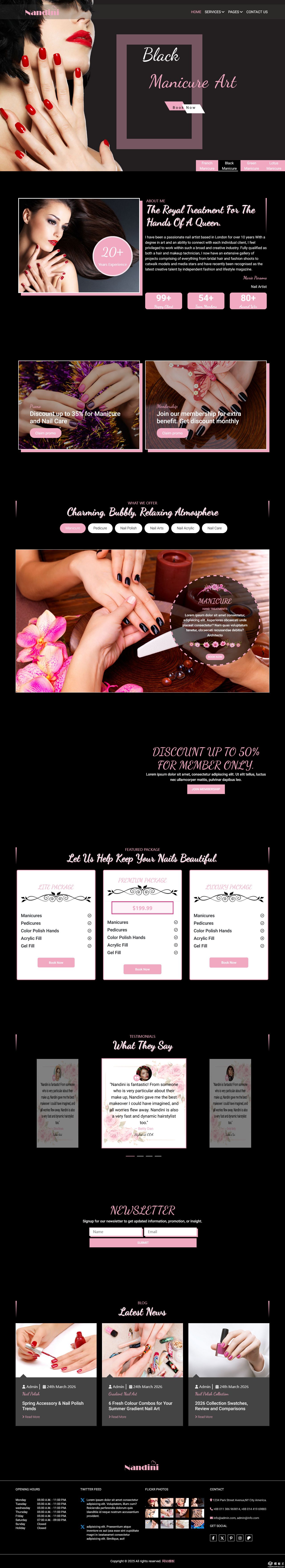 精美美甲机构网站模板-PC预览