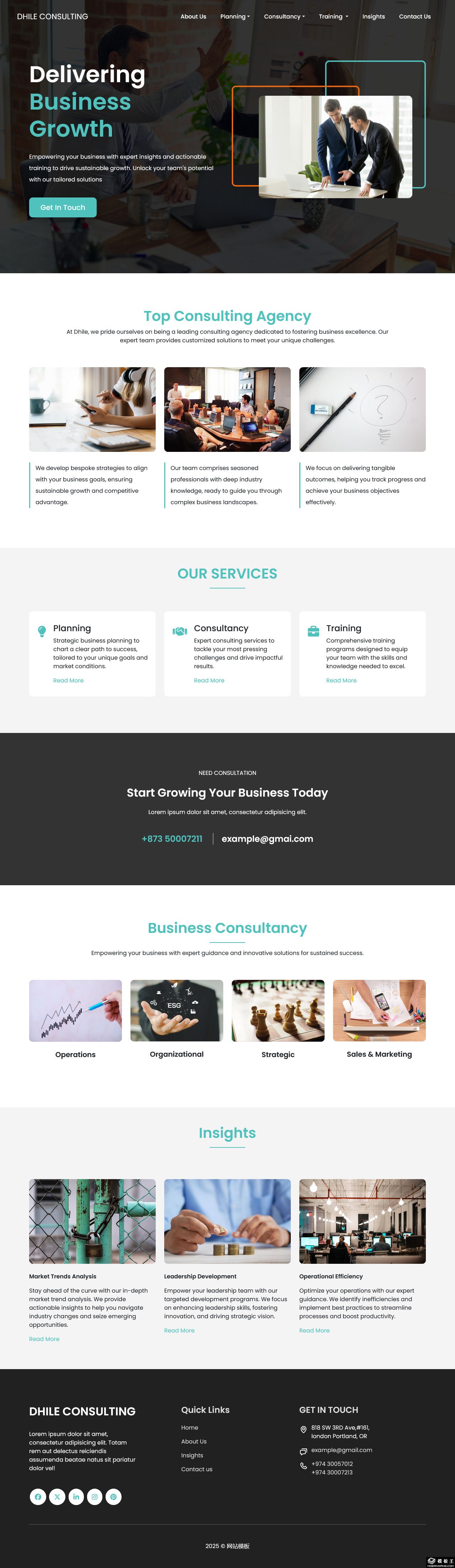 企业规划咨询培训机构网站模板-PC预览