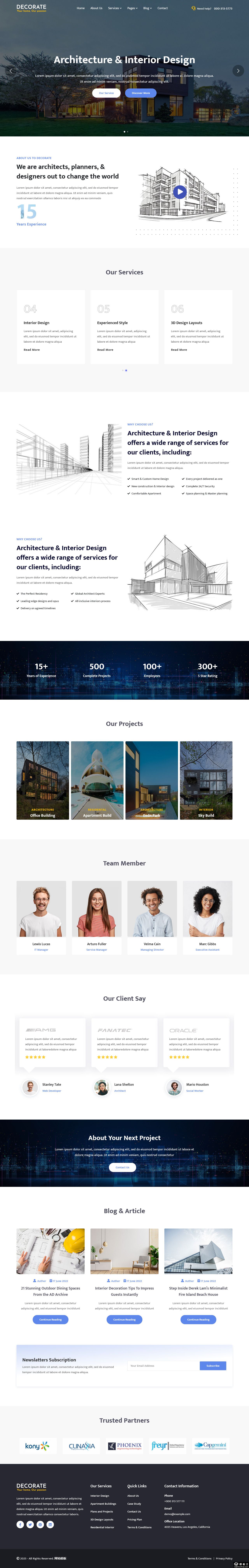 建筑与室内设计公司网站模板-PC预览