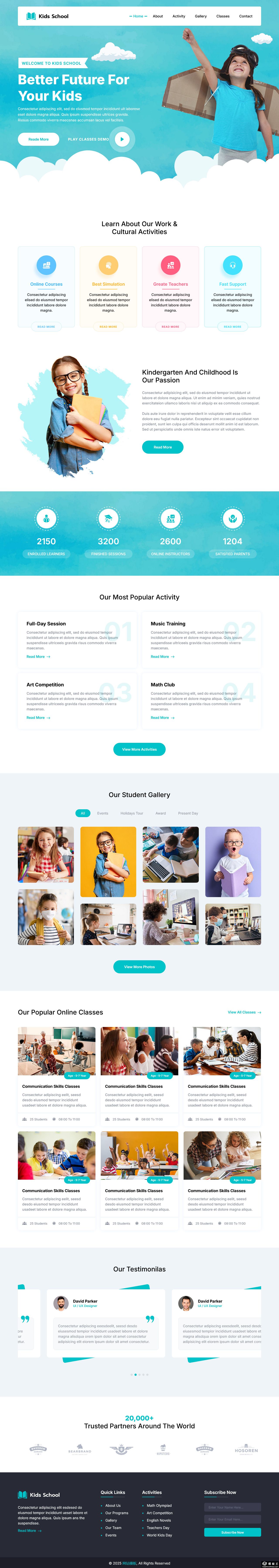 儿童学校教育网站模板-PC预览