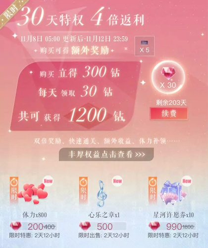 恋与制作人特权卡权益升级内容是什么?特权卡权益升级内容介绍