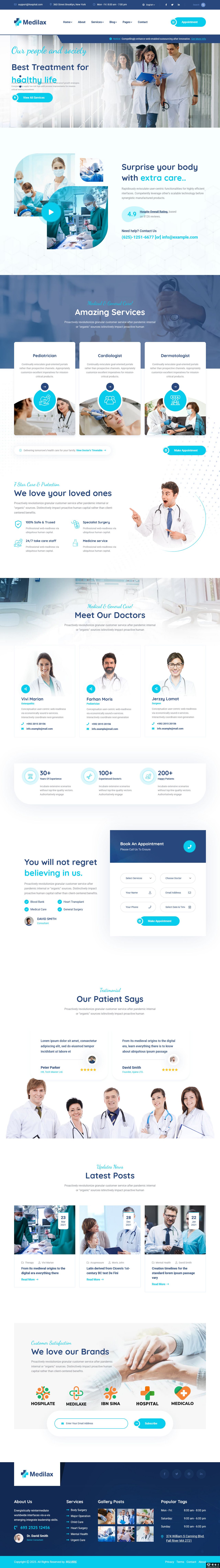 医疗健康诊所服务网站模板
