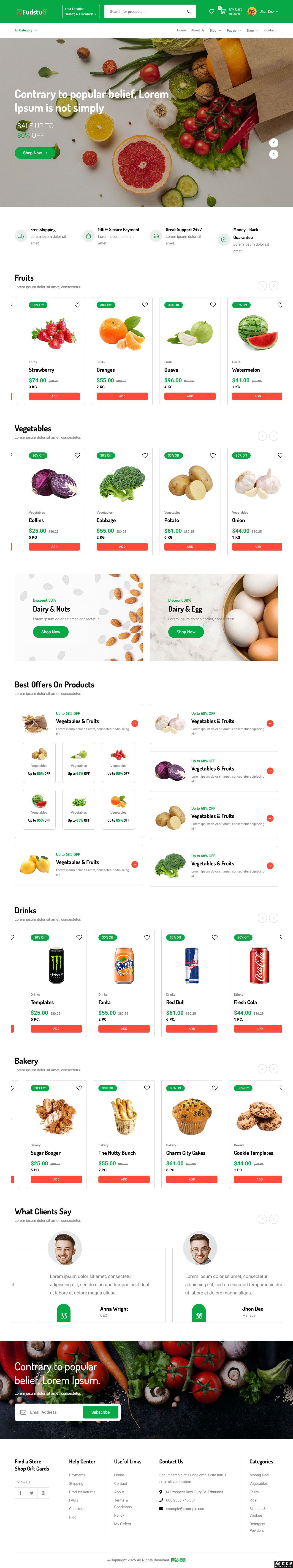 果蔬食杂产品电商网站模板