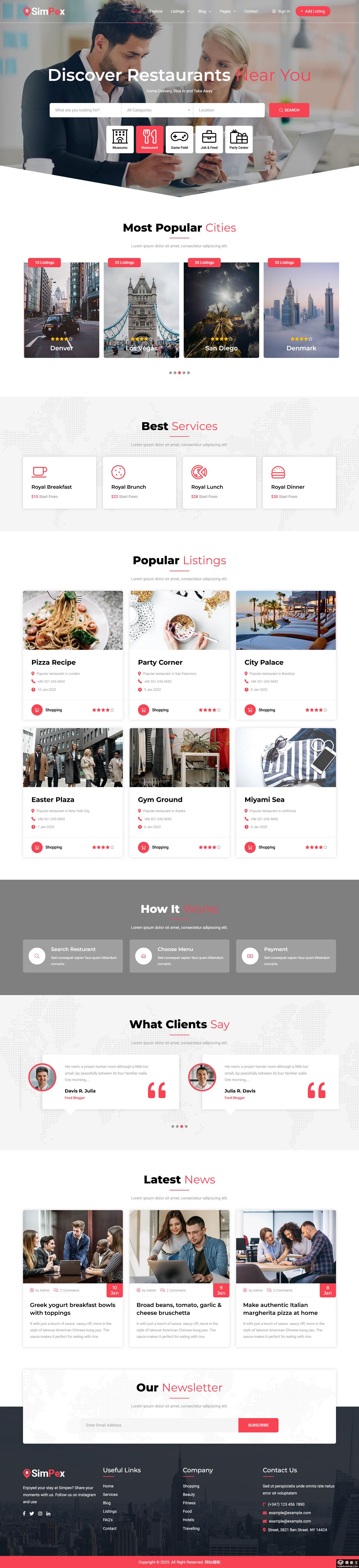 本地生活餐饮服务平台网站模板