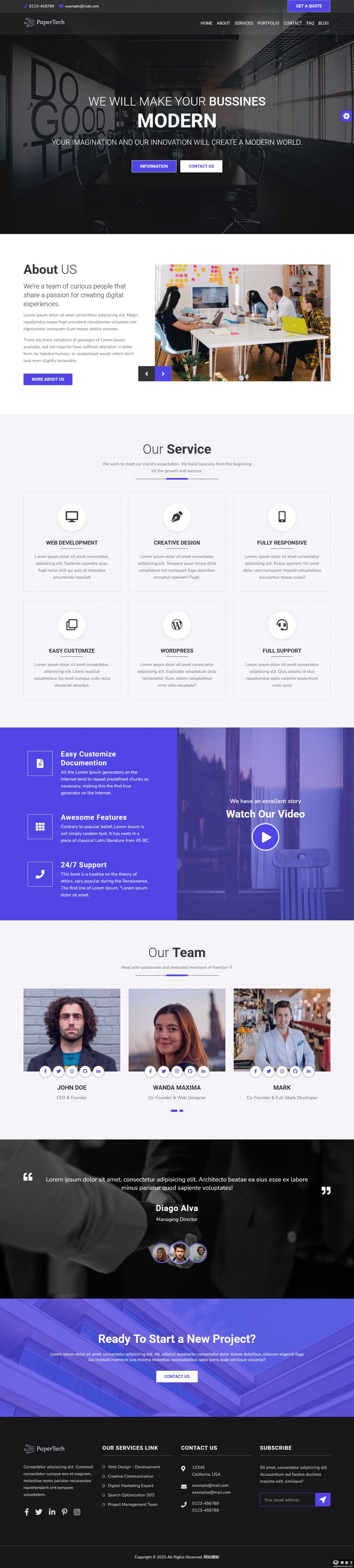 创新现代科技公司网站模板