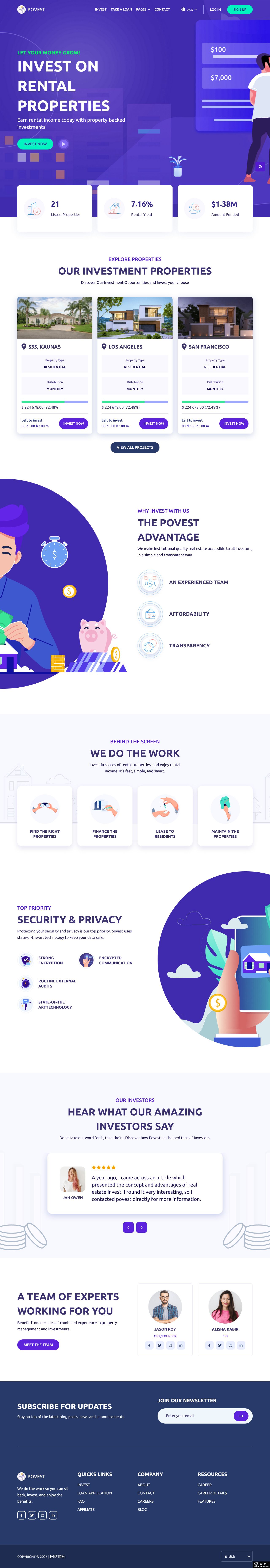 现代房地产投资平台网站模板