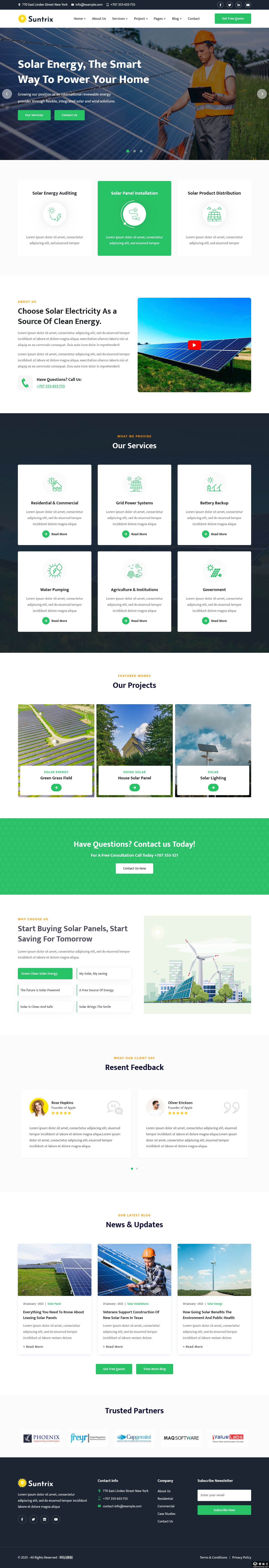 太阳能能源网站模板