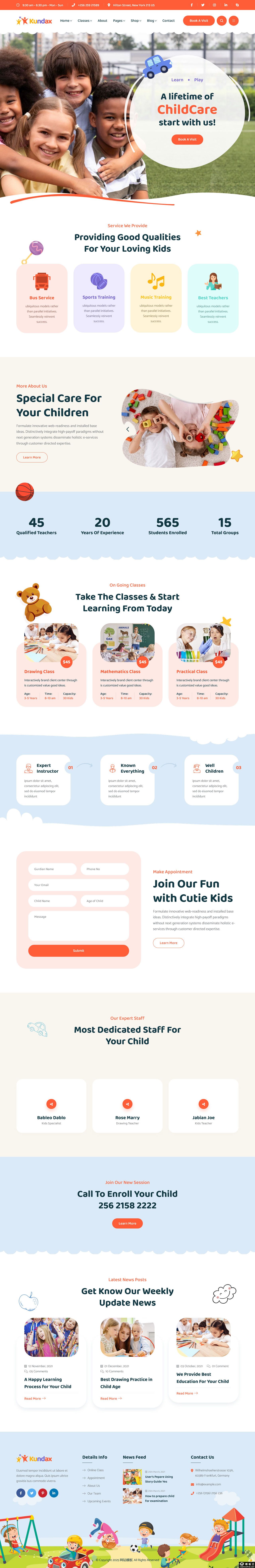 儿童教育中心网站模板