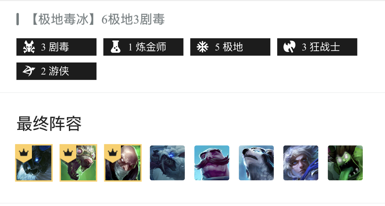 云顶之弈极地剧毒阵容怎么搭配?极地剧毒最强阵容搭配推荐