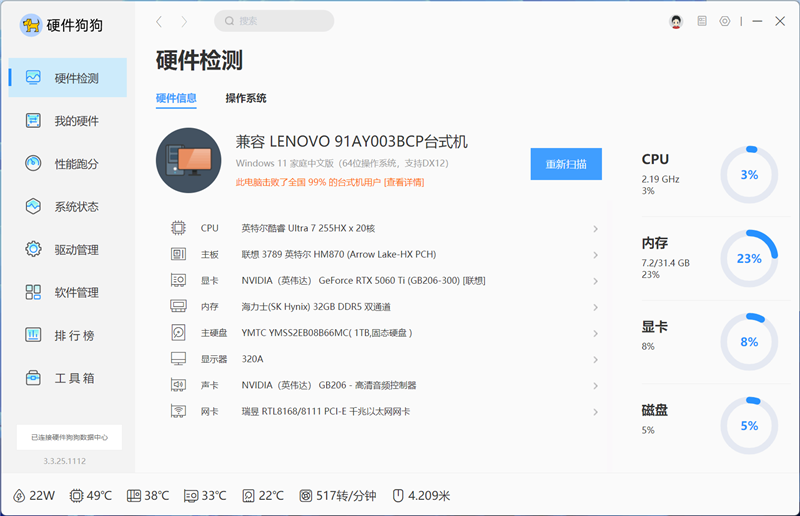 联想GeekPro台式机评测:移动平台的台式机 冷静高效扩展性强