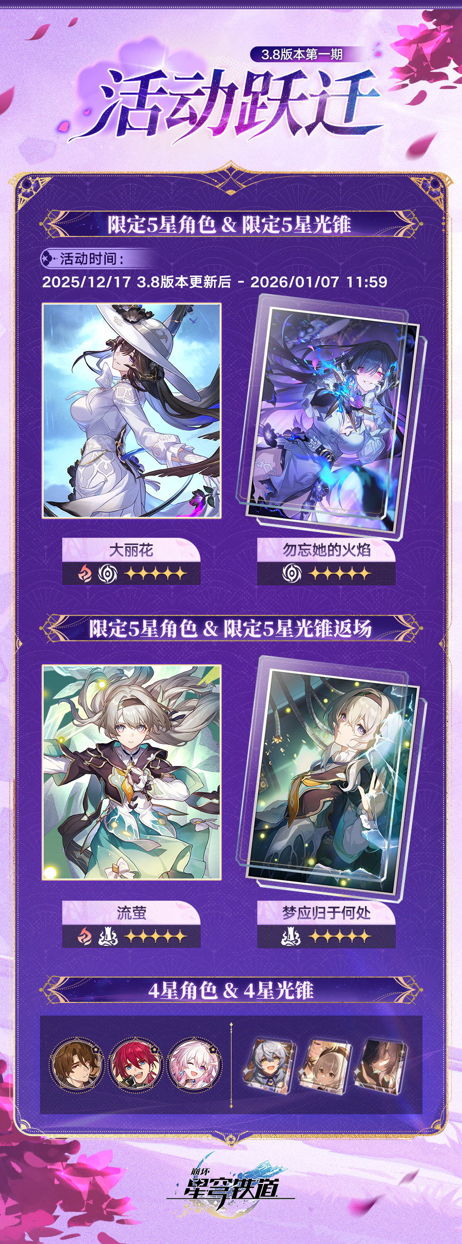 《崩坏：星穹铁道》3.8版本活动跃迁时间