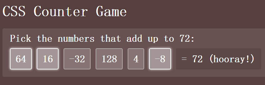 实例教程 一款纯css3实现的数字统计游戏