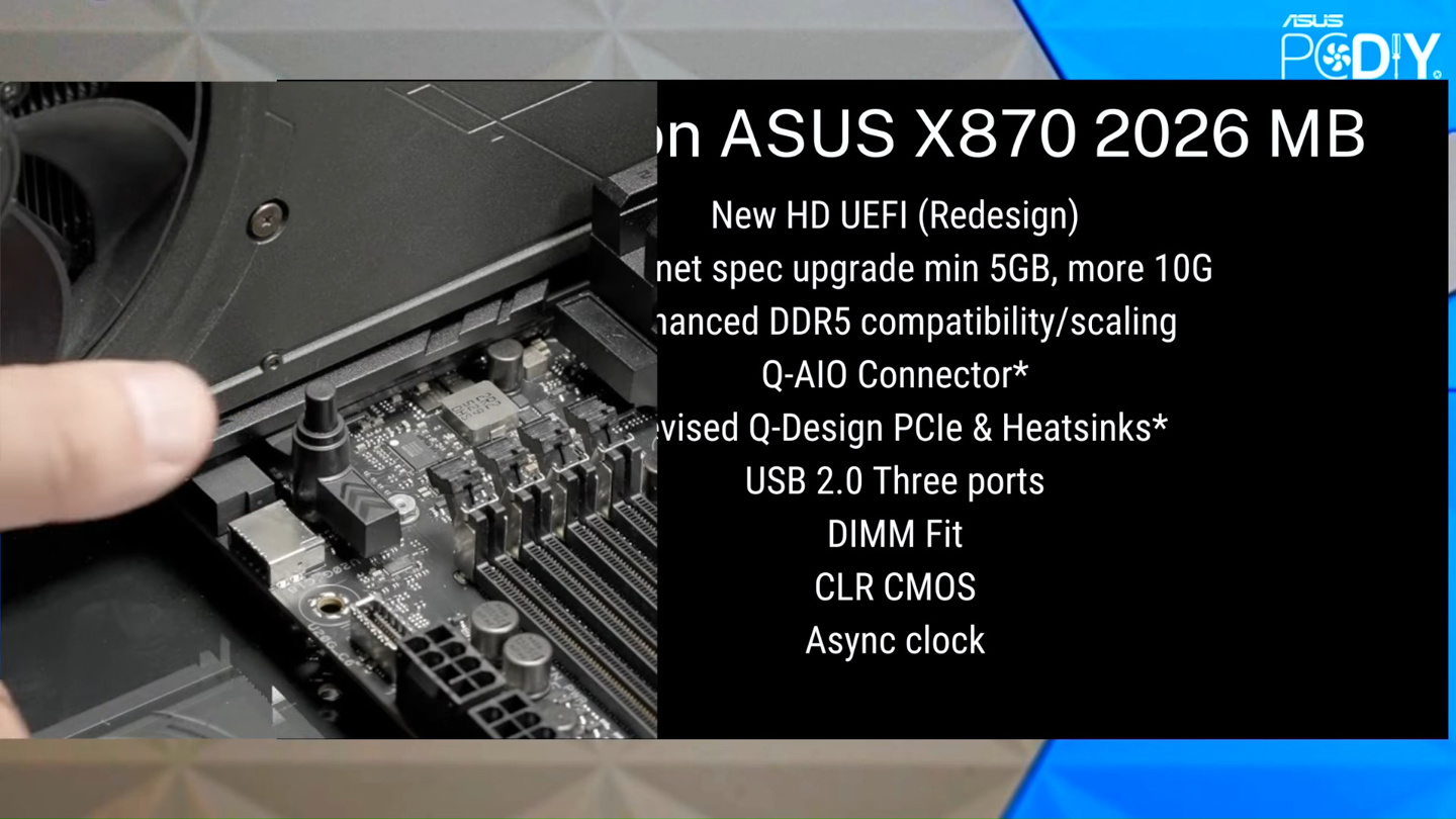 华硕谈 2026 款 AMD 800 系主板新品显卡快拆回归机械结构：顺应用户反馈