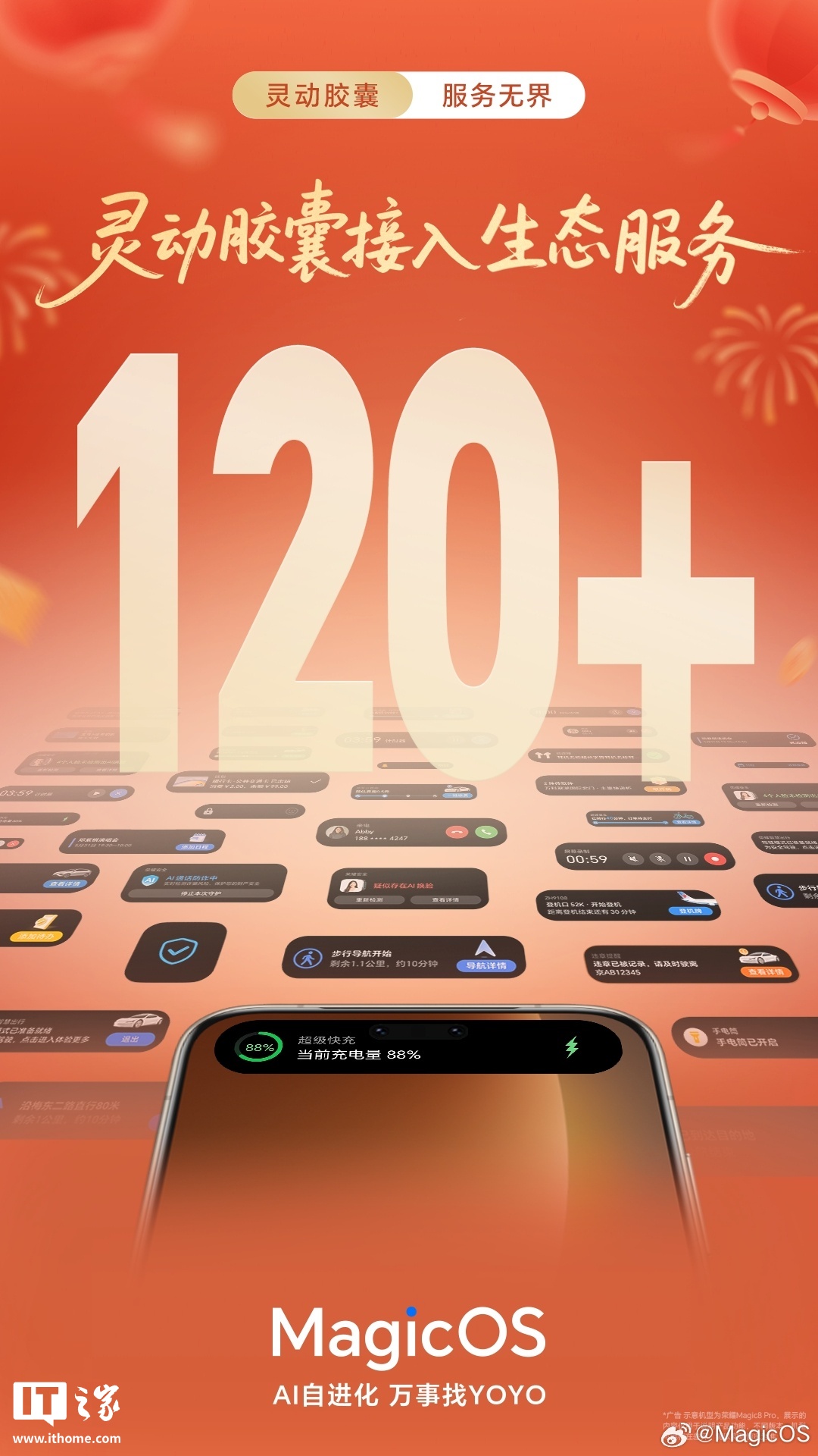 荣耀官宣里程碑 +1：灵动胶囊生态突破 120+ 服务，累计响应 250+ 亿次