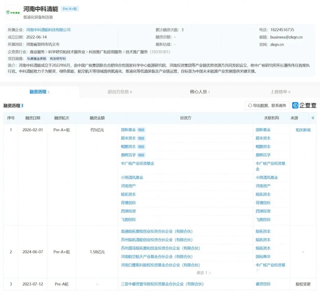 这家氢能企业完成近5亿元融资