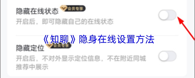 《知聊》隐身在线设置方法