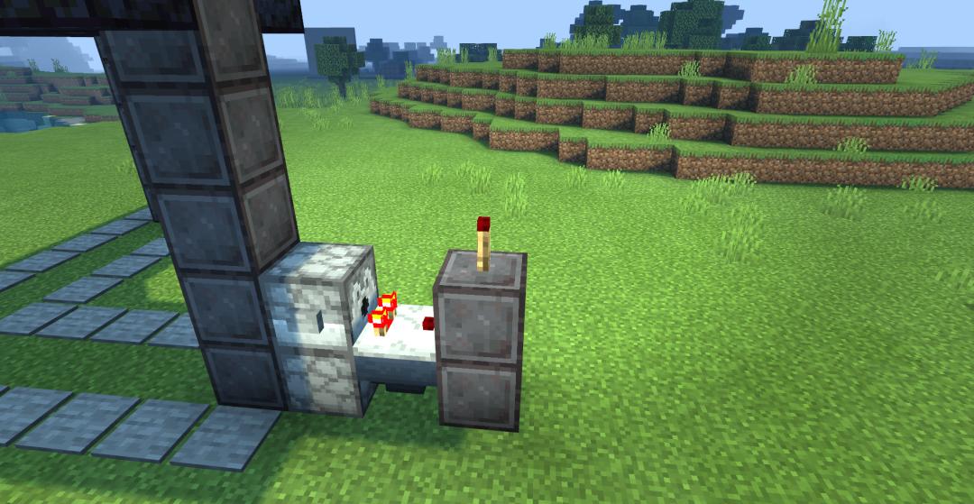 《我的世界：移动版》全自动按钮岩浆门搭建方法