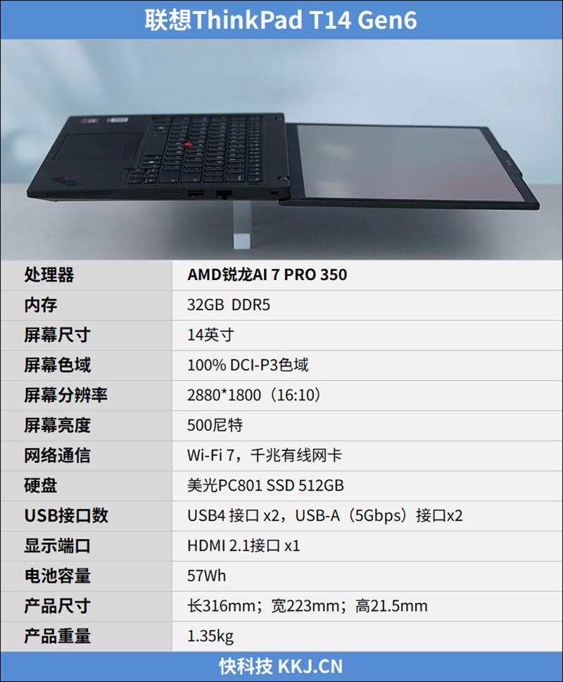 AI加持下的精英商务本 联想ThinkPad T14 Gen6笔记本评测:28W锐龙能效喜人 内建NPU更灵活