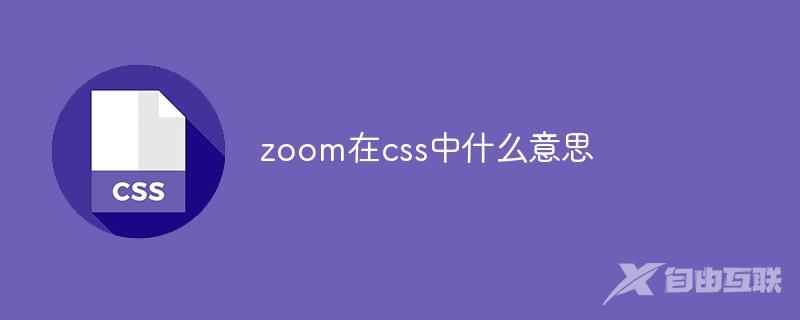 zoom在css中什么意思