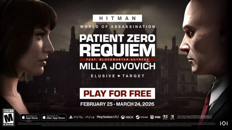 《杀手：暗杀世界》推出限时任务，主演由米拉·乔沃维奇担任