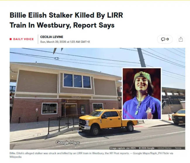 碧梨跟踪狂被列车撞死！事发时正在铁轨或附近慢跑