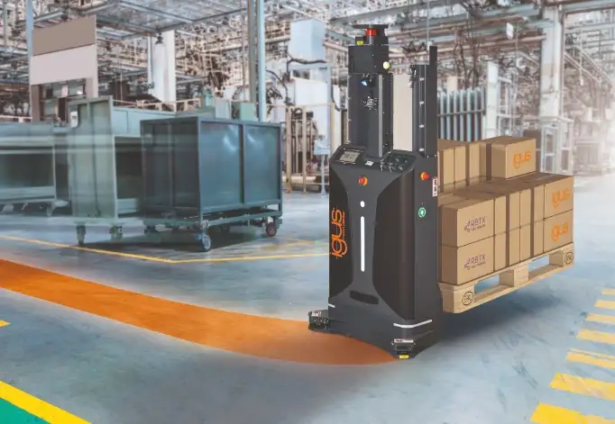 无需司机也能堆放托盘？igus自主叉车让物流更高效