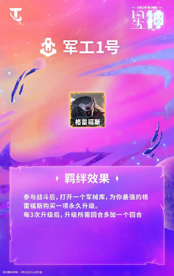 云顶之弈S17军工1号羁绊效果一览
