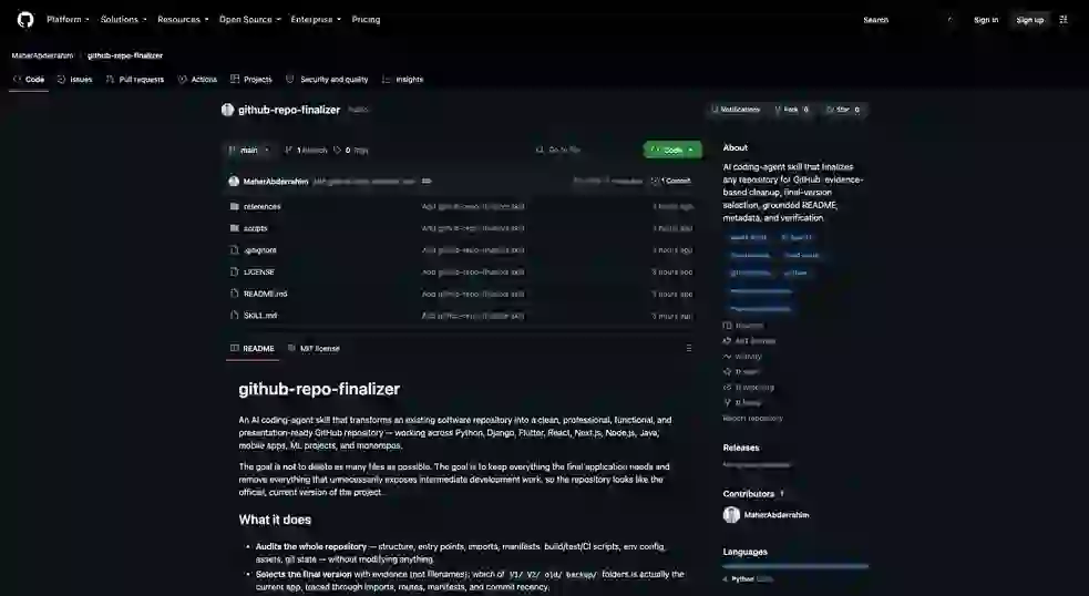 github-repo-finalizer：AI Agent 工具与自动化开发指南_阿里西西